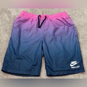 Nike Men’s Ombre Track And Field Mesh Lined Athletic Shorts Size Medium